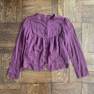 Comptoir Des Cotonniers Purple Pintuck Top 36 🇫🇷